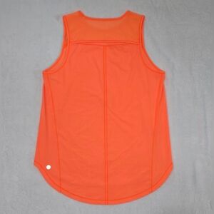 Lululemon Tank Top Orange Solid Sculpt Vent Yoga Gym Mesh Athletic Shirt Size 8